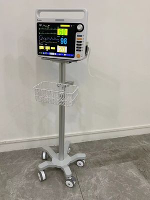 Anesthésie aviation médicale Matieral en aluminium de chariot à moniteur de 3 roues silencieuses de pouce