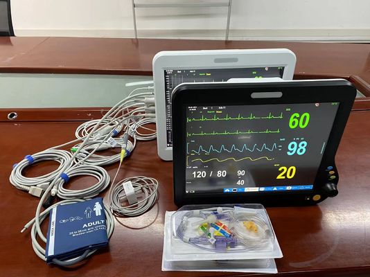 Moniteur cardiaque modulaire portable de soins intensifs avec écran de 15 pouces 6 paramètres