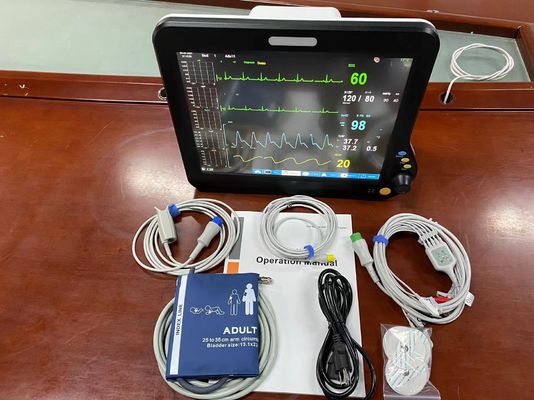 Moniteur cardiaque multi-paramètres ICU, appareil vital de l' hôpital avec écran de 15 pouces
