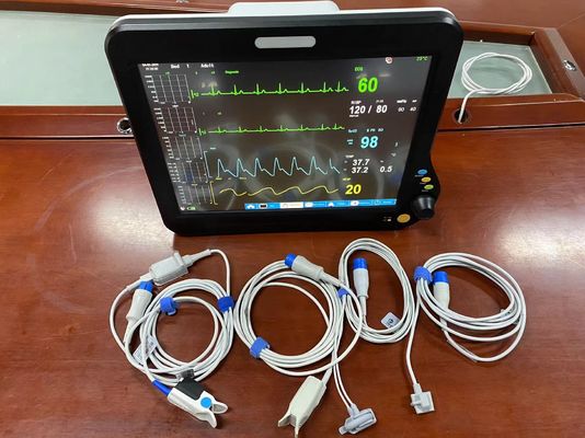 Moniteur de patient à paramètres multiples de 15 pouces, moniteur cardiaque d' ambulance avec 2 PR HR temporaires