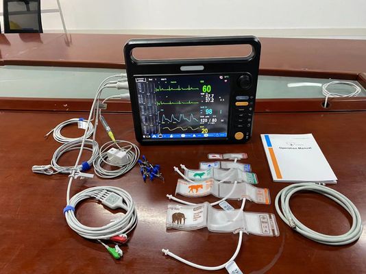Écg NIBP SPO2 Moniteur multiparamètre vétérinaire portable pour patient animal