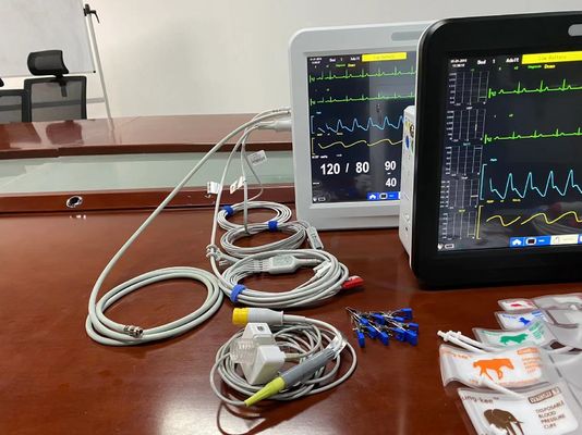 Moniteur vétérinaire multifonctionnel des signes vitaux, moniteur multiparamètres 15 pouces