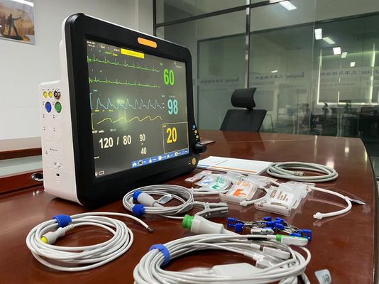 Moniteur de fréquence cardiaque chirurgicale d' utilisation vétérinaire 15 pouces avec ECG NIBP SPO2