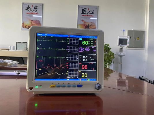 Moniteur patient portatif de multiparamètre d'affichage à cristaux liquides de TFT de 12,1 pouces avec EtCO2 ECG SPO2 NIBP