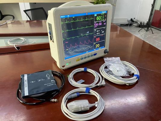 Moniteur patient portatif de multiparamètre d'affichage à cristaux liquides de TFT de 12,1 pouces avec EtCO2 ECG SPO2 NIBP