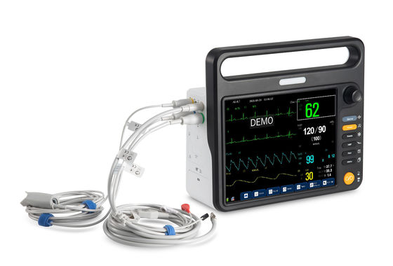 12.1 pouces TFT LCD haut de gamme de patients cardiaques avec avec des mesures complètes de l'ECG, SPO2, NIBP, Temp, Resp.